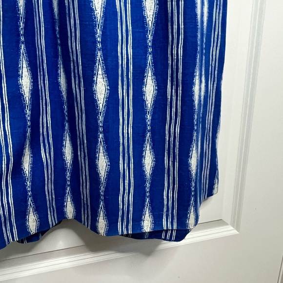 Anthropologie MADCHEN Skywriter Ikat Print Silk Linen Blend Maxi Dress Size 6 - Picture 15 of 15